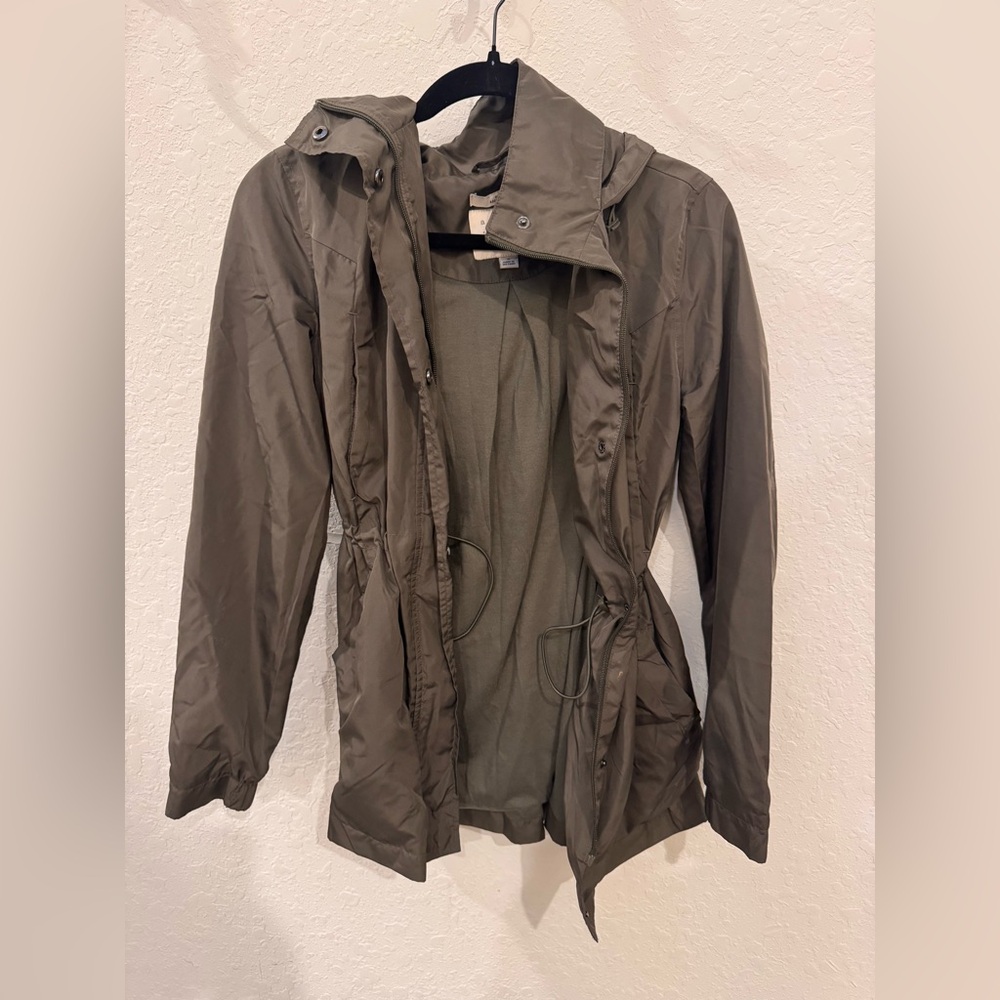 A New Day Olive Green Hooded Rain Jacket